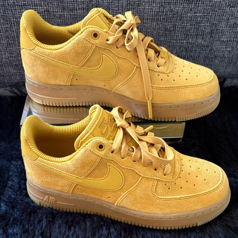 Nike Suede Low-Top Sneakers in Mustard Yellow